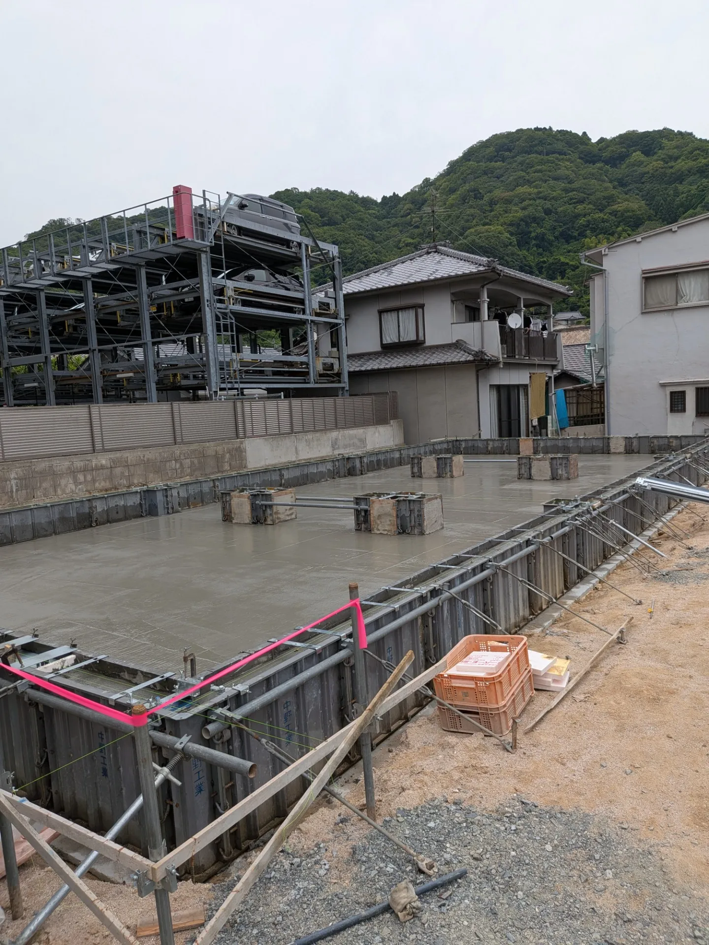 3階建てアパート基礎一体打ち