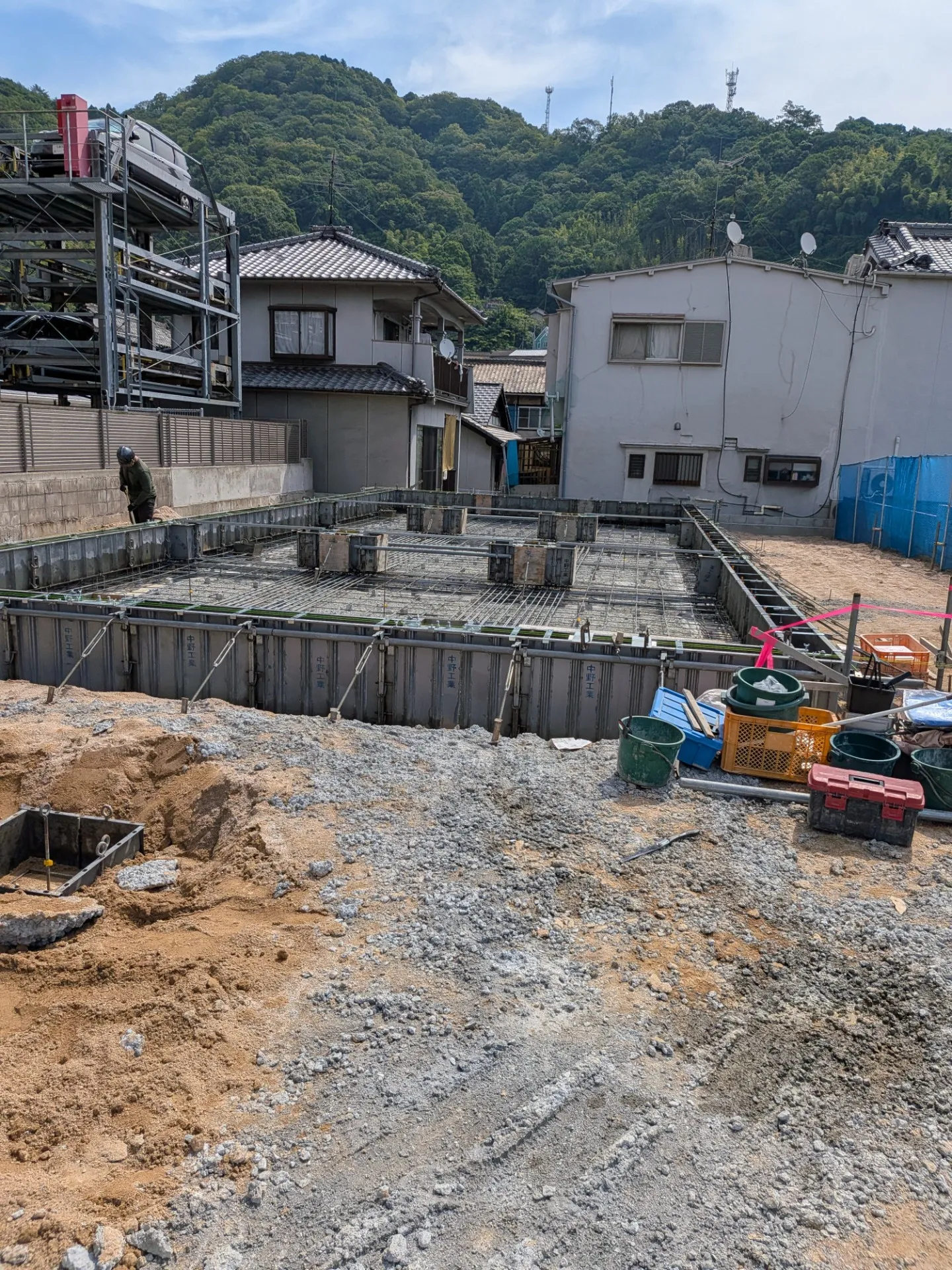 3階建てアパート基礎一体打ち